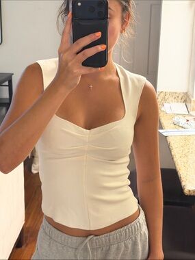 Zara Cream Fitted Top